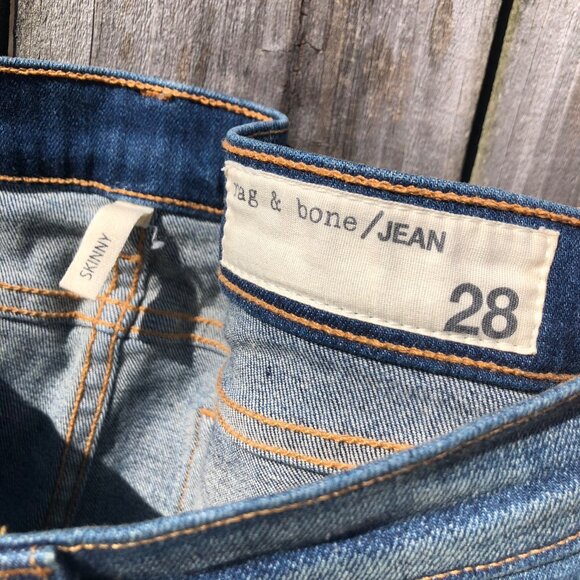 Rag & Bone 28 Skinny Blue Denim Jeans Heathway Light Wash - Picture 9 of 10